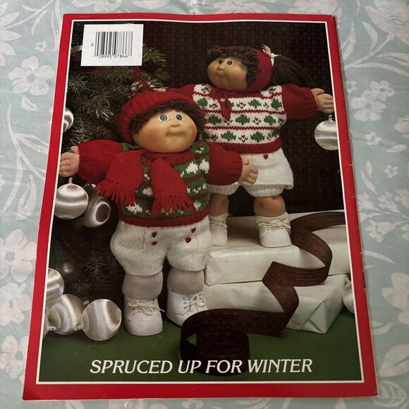Cabbage Patch Kids Knitted Sweaters Pattern Book Xavier Roberts 1985 Plaid 7866 - Picture 2 of 4